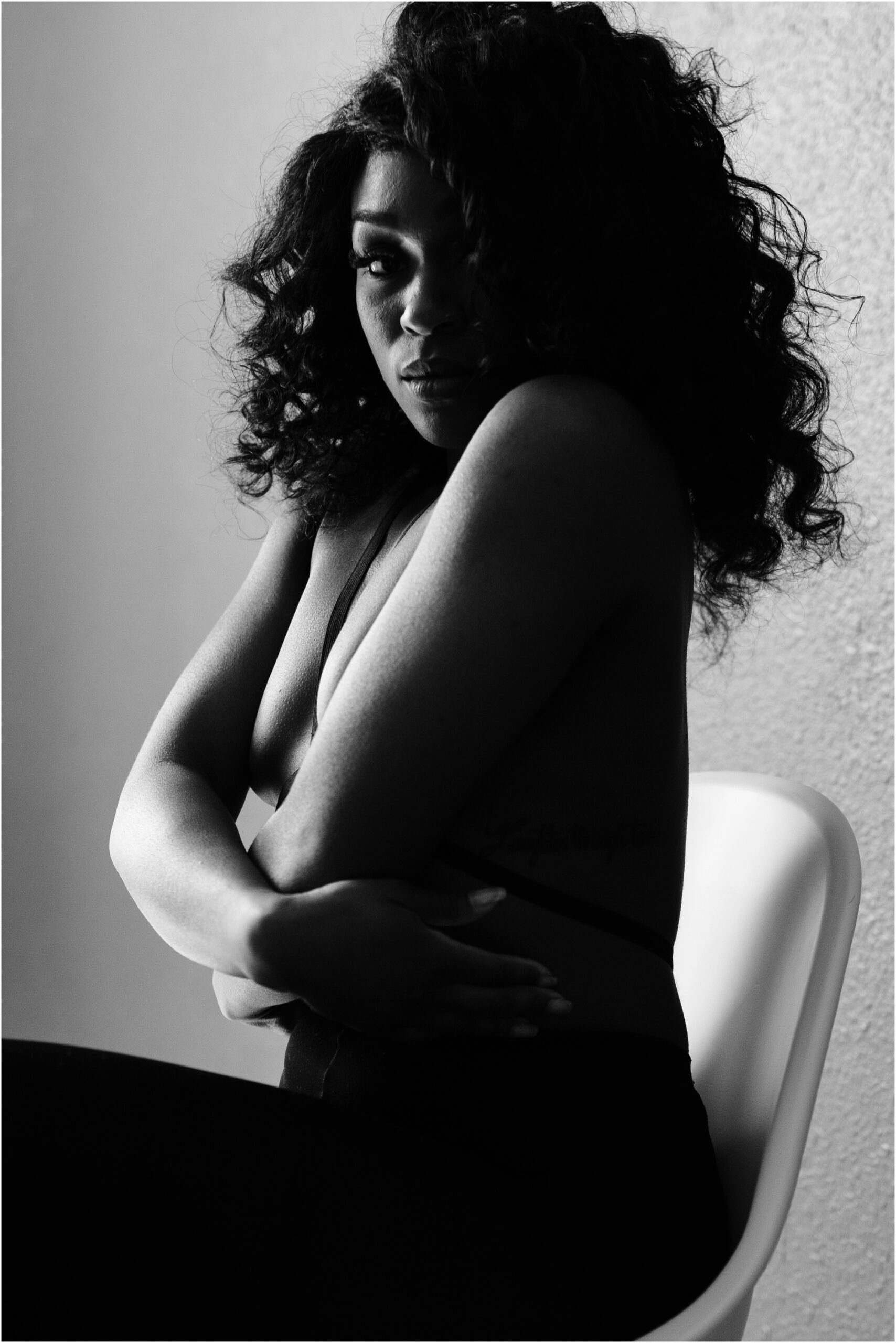 Black and white Denver boudoir