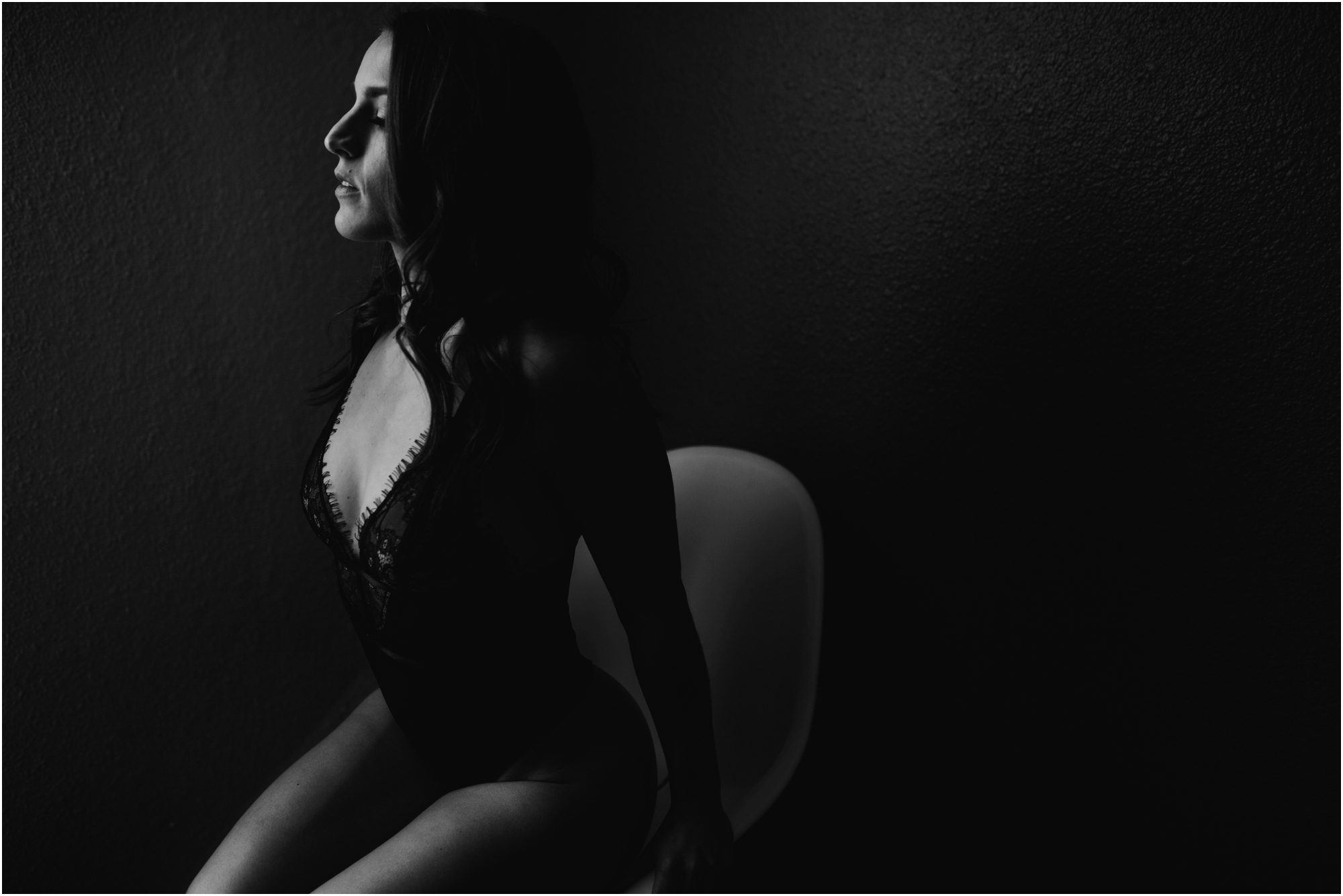 Black and white boudoir photography