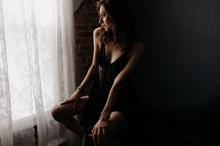 Dark and moody Denver boudoir shoot