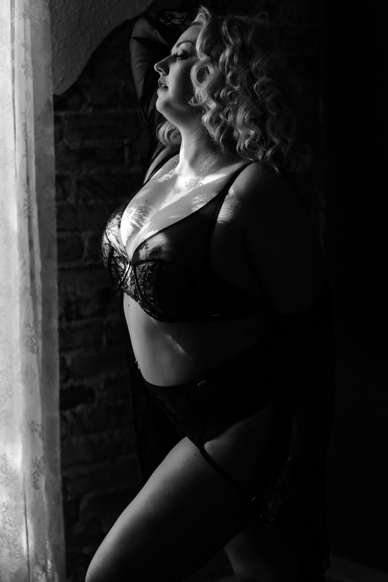 Black and white boudoir photography