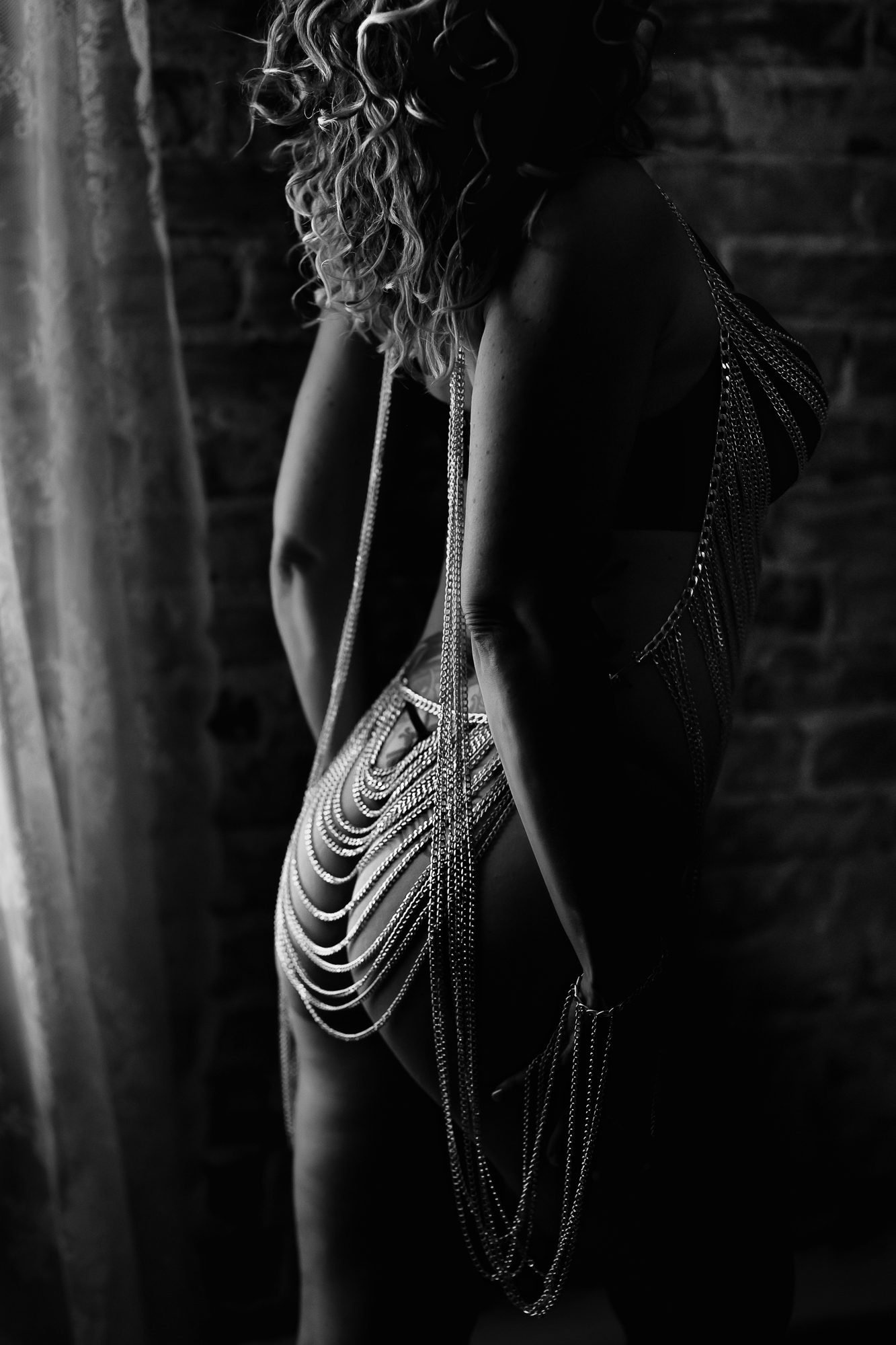 Denver boudoir session client posing 