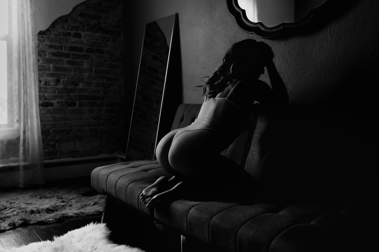 Black and white Denver boudoir photos