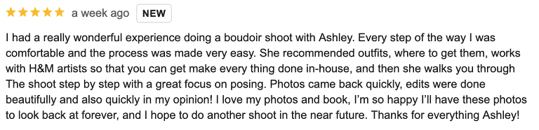 Denver boudoir photographer review