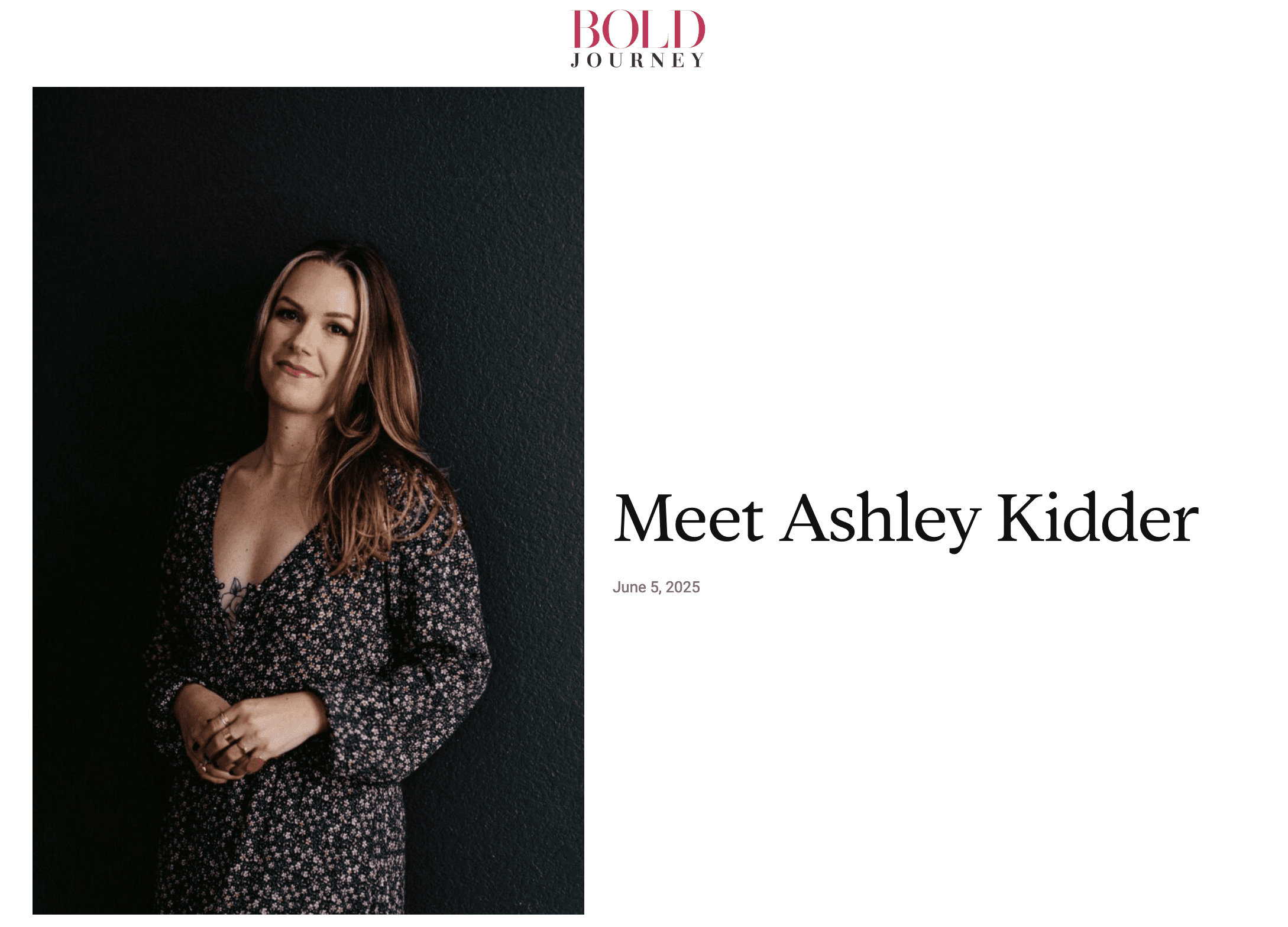 Screenshot of online article about Denver boudoir photographer Ashley Kidder