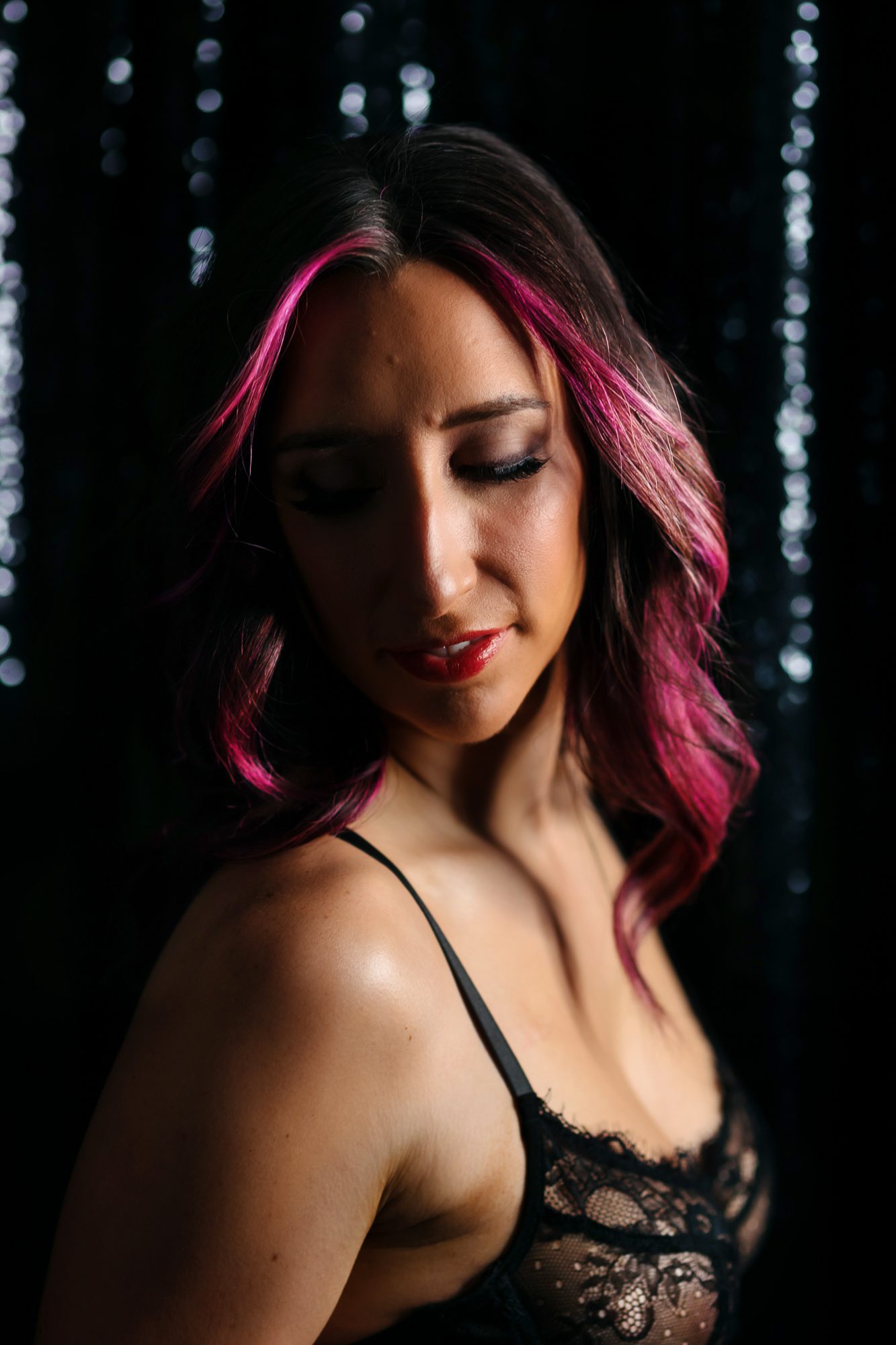Denver boudoir client poses for Valentine's Day boudoir photos