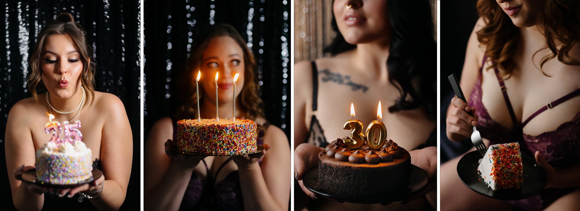 Denver boudoir clients posing for birthday boudoir photo shoot