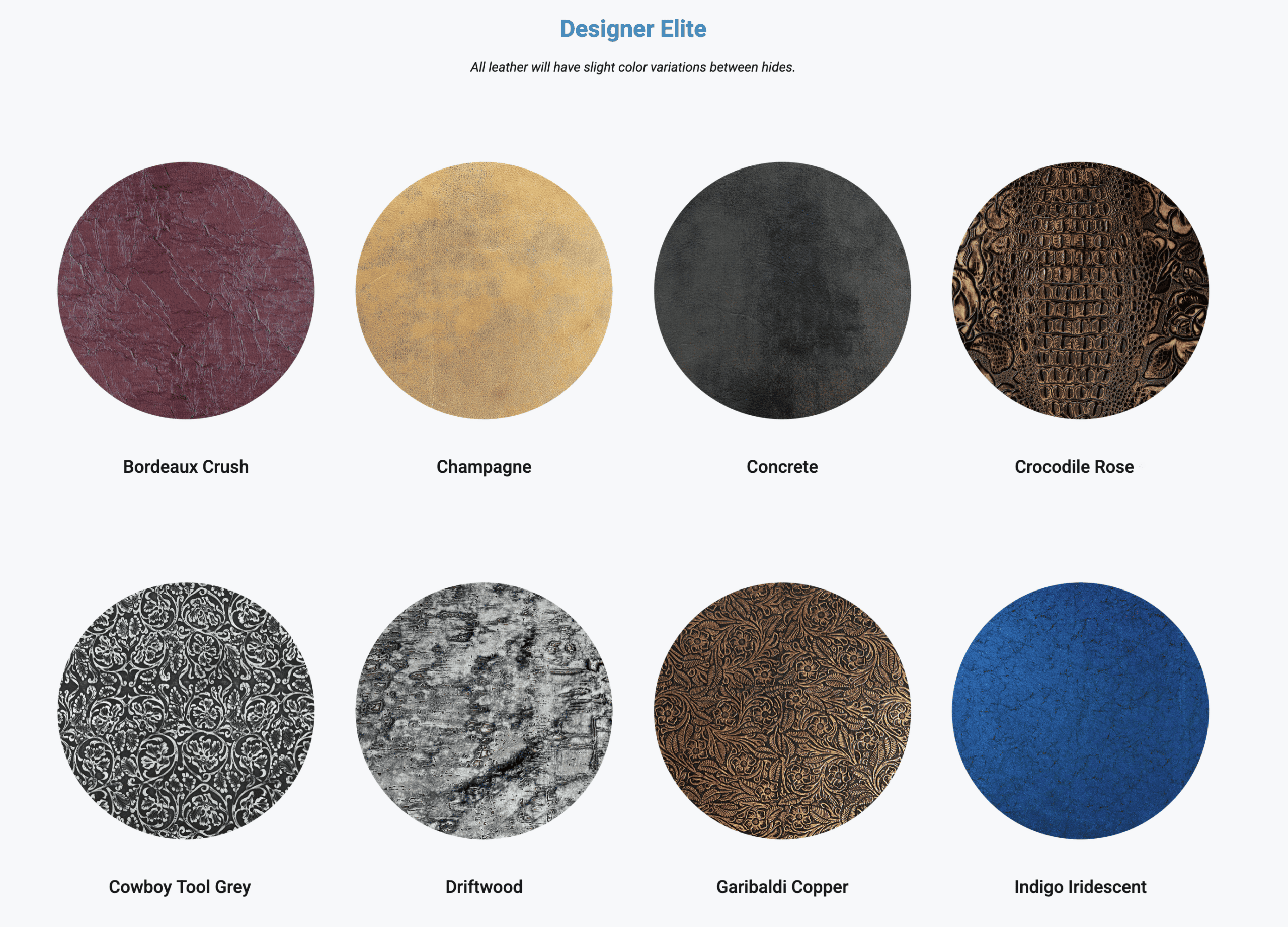 Screenshot of designer boudoir album cover options
