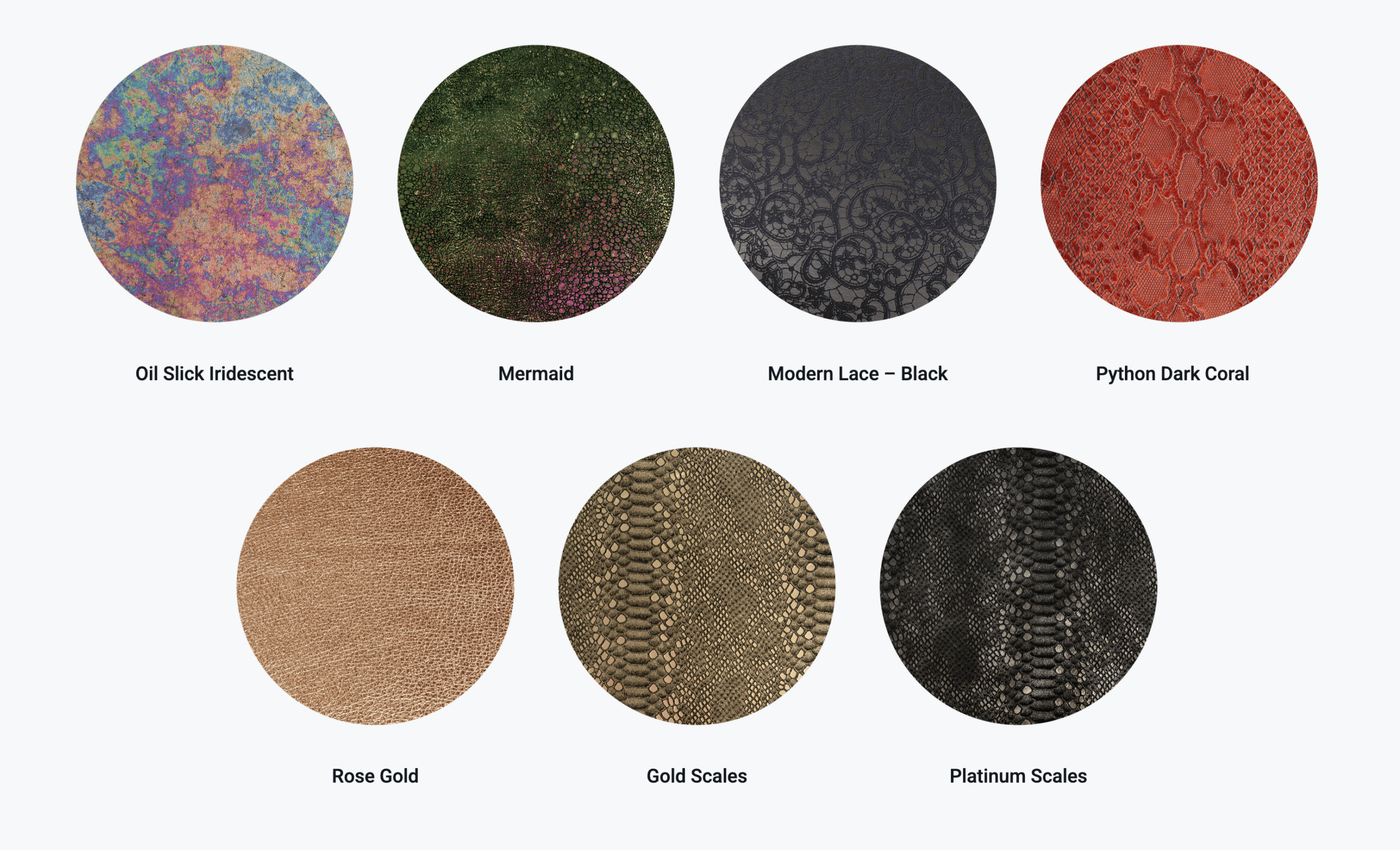 Screenshot of designer boudoir album cover options